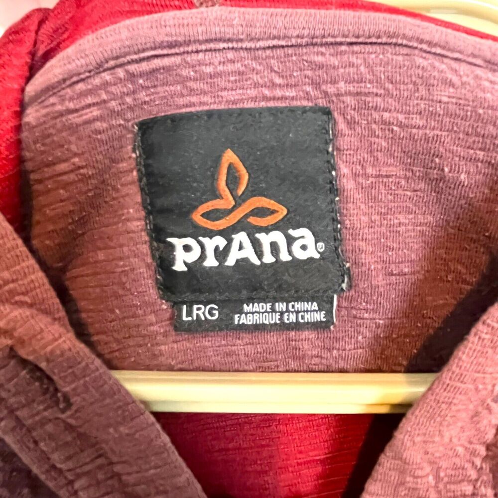 PrAna Breathe Womens Distressed Sun Faded Maroon Full Zip Hoodie Size Large - Picture 3 of 9